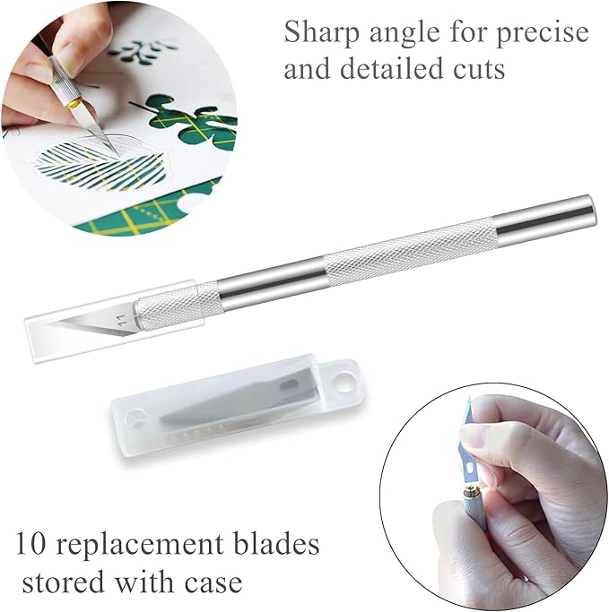 Rotary Cutter Set Green - Quilting Kit incl. 45mm Fabric Cutter, 5 Replacement Blades, A2 Cutting Mat, Acrylic Quilting Ruler, Sewing Clips, Craft Knife Set, Ideal for Crafting, Sewing, Patchworking