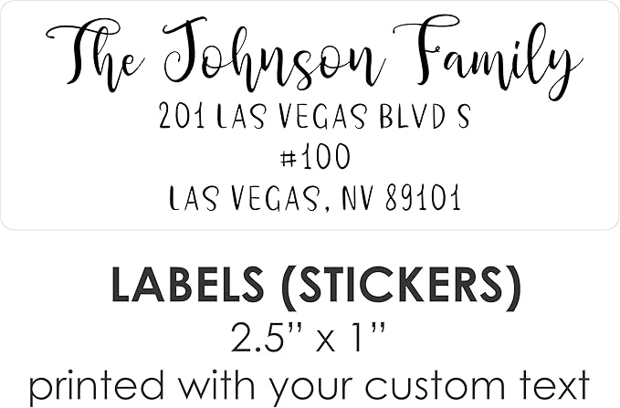 Return Address Labels Custom Printed - White Stickers Personalized with Name for Mailing, Shipping, Envelopes, Packages, Business, School, Home Use by PrettySweetParty (Joyful Script)
