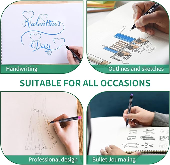 005 Micro Pen,8 Colors Waterproof Ink,FineLiner Pens for Art Illustration,Sketching, Anime, Bullet journal,and Technical Drawing