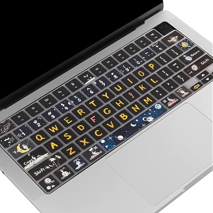 Keyboard Cover Skin for 2021-2024 MacBook Pro 14/16 (A2442 A2485 A3112 A3401 A3403 A2992 A2779 A2780 A2991 A2918 M1/M2/M3 M4) & MacBook Air 13.6''/15'' (A2681 A3113 A2941 A3114),Space Man