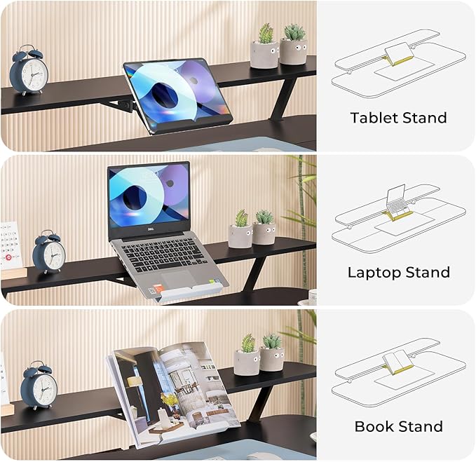 COMHOMA Electric Standing Desk with Drawers, 55 x 24 Inch Sit Stand up Desk with Monitor Stand, Laptop Stand, Height Adjustable Home Office Computer Desks with Memory Preset Controller (Ebony Black)