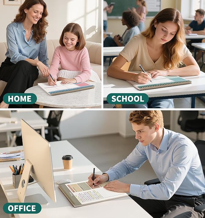 Weekly To Do List Notepad, 52 Undated Sheets 100 GSM（8.5"×11") Duplex-Printed Weekly Desk Planner For Work Home School Office Desk Accessories Supplies & Goal Setting Tasks - Green