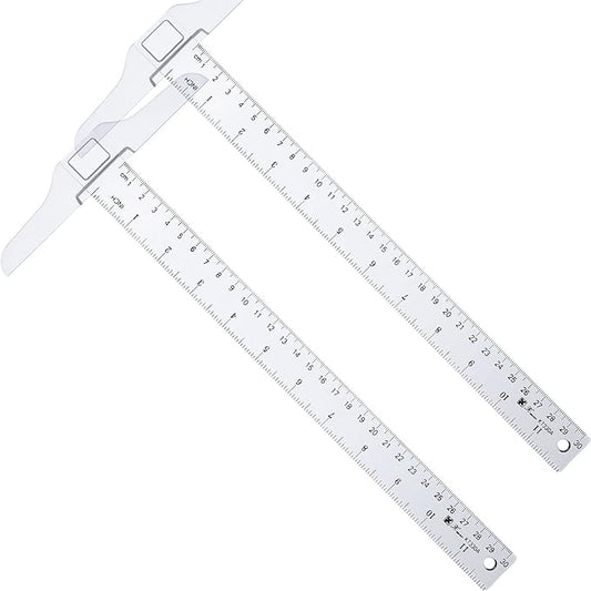Pangda 12 Inch/ 30 cm Junior T-Square Plastic Transparent T-Ruler for Drafting and General Layout Work (2)