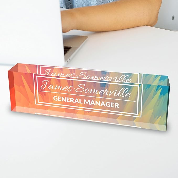 Desk Name Plate Personalized, Custom Name Plate for Desk, Acrylic Desktop Accessories, Office Gift & Decor for Women Men, Teacher Nurse Boss Employee Appreciation Gifts