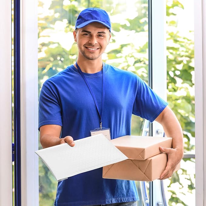 Fuxury Bubble Mailers 6x10 Inch White 50 Pack Padded Envelopes Usable Size 6x9" Thick Mailing Envelopes Bubble Opaque Padded Mailers Shipping Bags for Mailing Jewelry Makeup Small Business#0