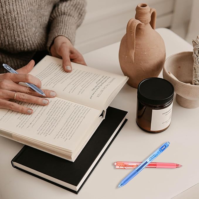 Aozora Black Gel Pens Fine Point Smooth Writing Pens 100 Pack Retractable Black Ink Pens 0.5mm Quick Dry Office School Supplies (Black-100pack)