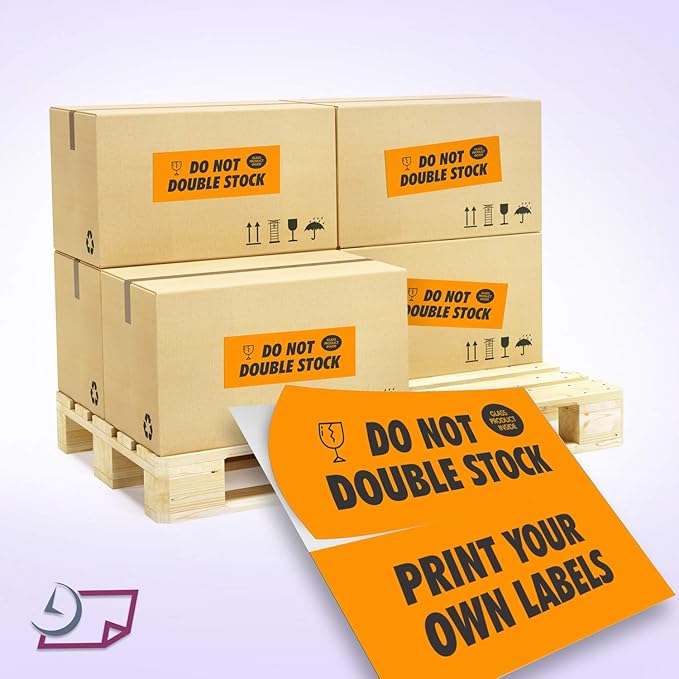 NextDayLabels 8-1/2 x 11" Neon Color High Light Fluorescent Labels for Laser & Inkjet Printer (Orange Fluorescent, 4-1/4" x 11" - 2 Per Page | 50 Labels)