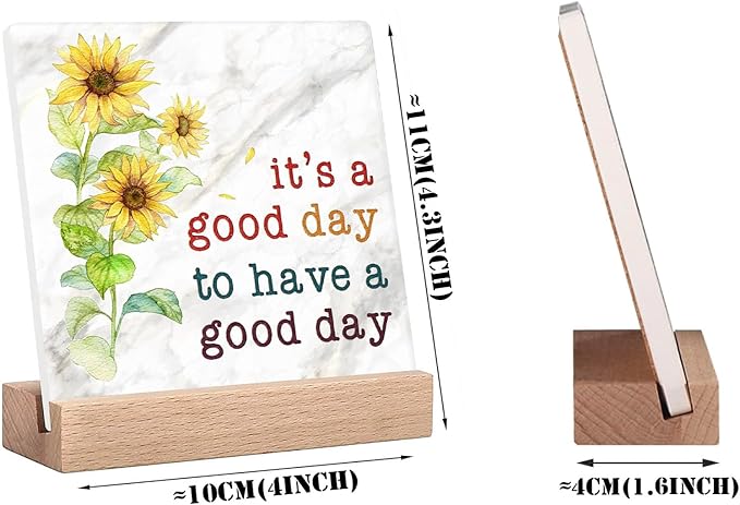 Office Motivational Desk Decor Inspirational Quotes Office Sign Positive Gifts For Women Desk Signs For Office Decorations For Work Its A Good Day To Have A Good Day Good Vibes Sign Sunflower Home Office Decor