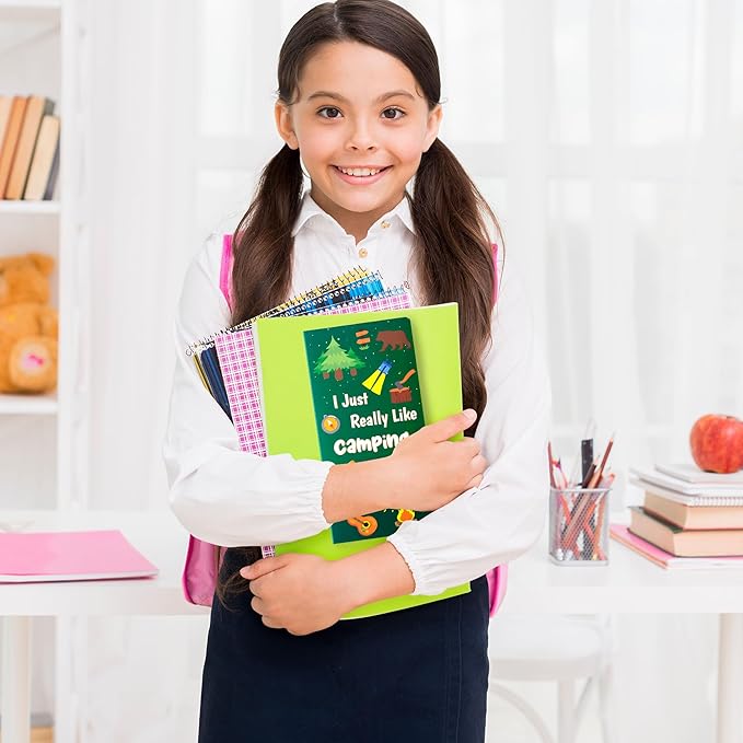 Xqumoi I Just Really Like Camping Sticky Notes Set, 550 Sheets, Camp Adventure Self-Stick Note Pads Tree Bear Tent Writing Memo Pads Page Marker Student Classroom Back to School Gift Office Supplies