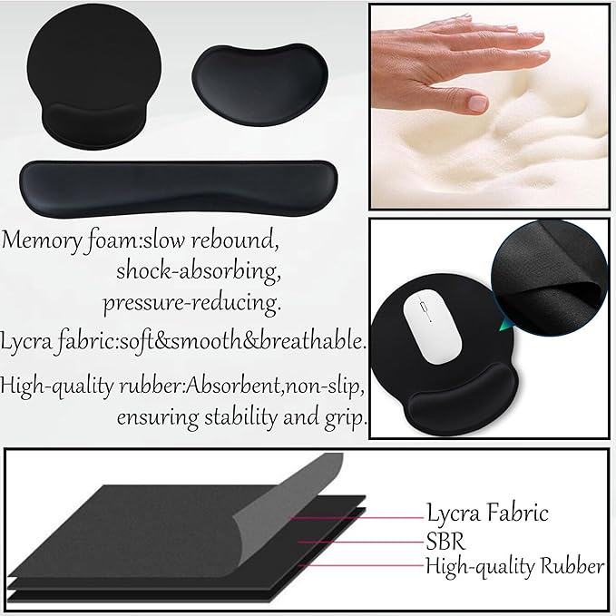 4pcs New Acrylic Tilted Computer Keyboard Stand with Mouse and Keyboard Wrist Rest Pad Computer Keyboard Holder Set for Office Desk,Home,School Supplies (Keyboard Stand)