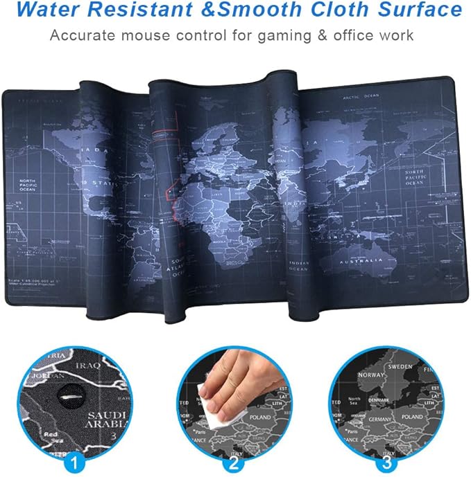 Gaming Mouse Pad Large Anti-Slip Rubber Base Size 47.2x15.7 in (47.2X15.7IN, 120x40 Map)
