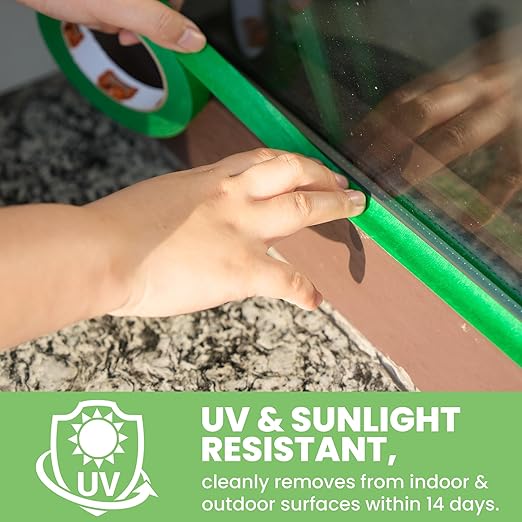 TAPEBEAR Green Painters Tape Multi-Surface Masking Tape 1.88 inch x 60 Yard, Indoor and Outdoor Painting Tape, Residue Free Easy Removal with Sharp Lines, Paint Tape for Walls, Auto, Home, 36Rolls