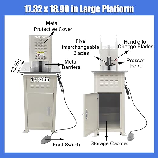 Heavy Duty Electric Round Corner Cutter, 110V Metal Fillet Paper Cutter with R8 R10 R12 R16 R21 Blades, Paper & Card Rounding Machine, Max 2.15in Punching Height for Cards, Books, Documents