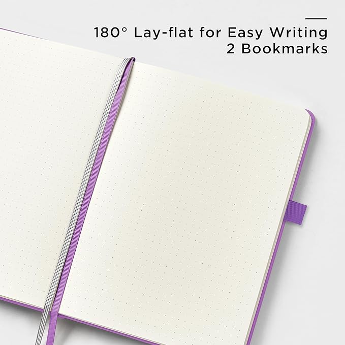 &And Per Se Dotted Journal Notebook, A5 Hardcover Bullet Dotted Journal, 160 Pages 100 gsm Thick Dotted Paper, 3 Sheets of Stickers Included - 5.7'' x 8''（Violet）
