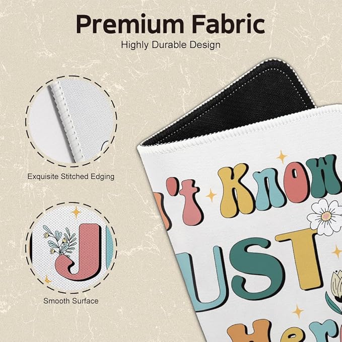 I Don't Know, I Just Work Here Square Mouse Pad, Non-Slip Rubber Base Mouse Mat for Office Home Work Game Study, Funny Sarcastic Gifts, Funny Office Mouse Pad for Man Woman Boss Coworker