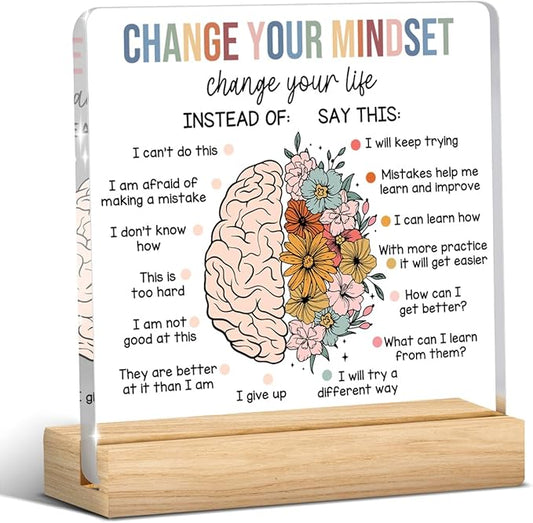 Therapy Office Decor, Mental Health Office Desk Decor, Therapist Offices Must Haves, School Counselor Gifts, Gifts for Women Counselor Psychologist Therapist, Acrylic Sign for Halloween Christmas Gift