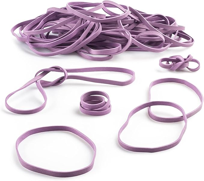 PlasticMill Lavender Rubber Bands Size 33 (3 1/2" x 1/8") - #33 Colored Rubber Bands Office Supplies - Strong, Elastic Bands for Crafts, Balloon Garland, Cash, File Folders (100-Pack)
