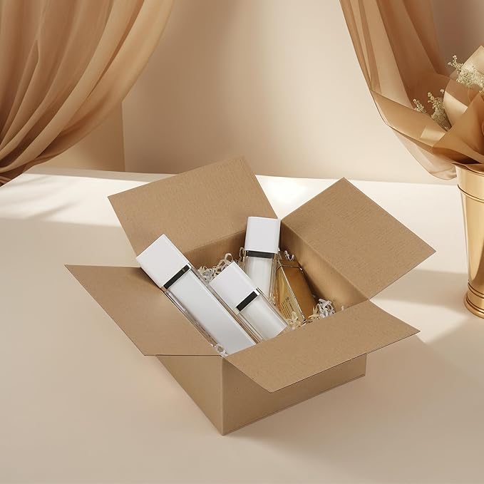 CRUGLA 40 Packs 7x7x4 Shipping Boxes for Small Business, Corrugated Cardboard Boxes Bulk for Shipping Packing Mailing