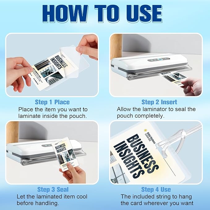 100 Pack 5 Mil Laminating Pouch with Clear Loop 2 1/2" x 4 1/4" Luggage Tag Laminating Pouches with Slot Hole Thermal Laminate Pouch Tags Kit Resealable for Work Permits Pass Cards Student ID Cards