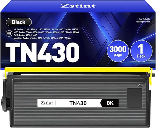 TN430 Toner Cartridge Black 1-Pack Replacement for Brother TN-430 TN460 TN-460 Compatible with Brother Intellifax-4100e 4750e 5750e HL-1240 DCP-1200 1400 8350 MFC-8300 MFC-8500 MFC-9600 P2500 Printer