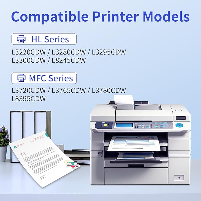 myCartridge Compatible Toner Cartridge Replacement for Brother TN229XL TN-229XL TN229 Toner Use for HL-L3280CDW MFC-L3780CDW MFC-L3720CDW HL-L3220CDW Printer,TN-229XLBK/C/M/Y with Chip 4-Pack