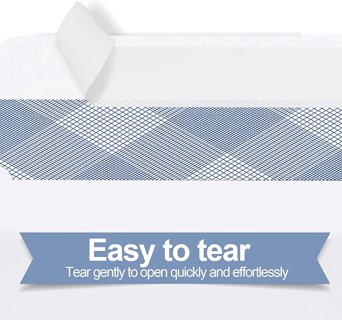 500#10 Single Window Security Envelopes, PANDRI NO.10 Security-Tinted Envelopes Designed for QuickBooks Invoices, Business Statements and Computer Printed Checks-Number 10 Size 4 1/8 Inch X 9 1/2 Inch