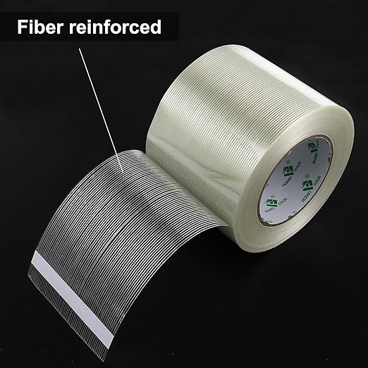 BOMEI PACK Wide Strapping Tape, 4Inch Heavy Duty Reinforced Packing Tape, Fiberglass Filament 60yds 5.5Mil