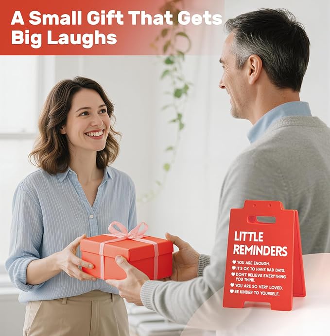 Little Reminders Desk Sign – Funny Office Decor for Work, Daily Affirmation Desk Accessories, Motivational Gift for Coworkers, Teacher Office Decor for Women