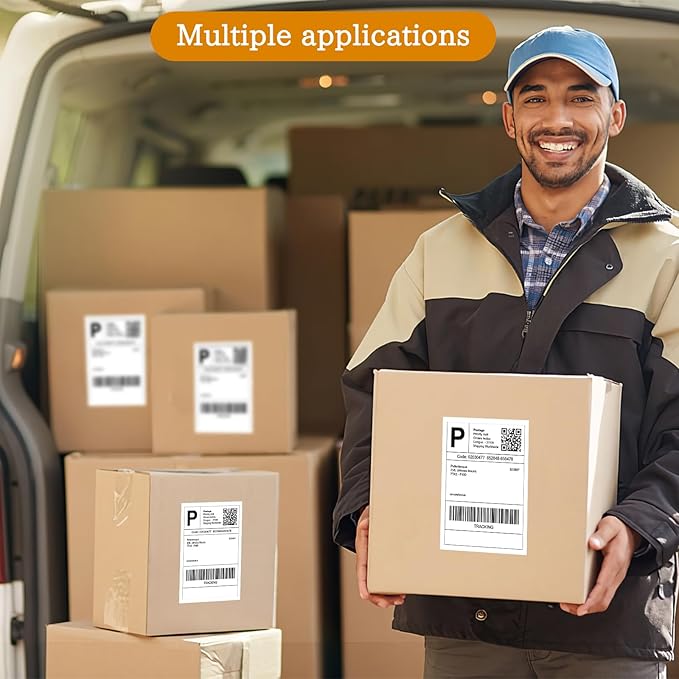 4" x 6" Thermal Labels, 2000 Fanfold Labels, Direct Thermal Shipping Label Compatible with Nelko, Rollo, Zebra, Brother, Orgbro, Munbyn, Jadens Shipping Label Printer, Commercial Grade