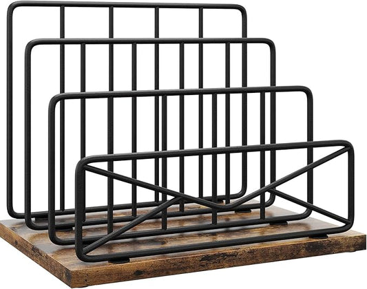 Desktop Mail Sorters Desk Mail Organizer-with 2 or 3 Slot Matte Black Metal Desktop Mail Sorter Metal Storage File Holder Letter Sorter Organizer for Home or Office Desktop (3 Slot)