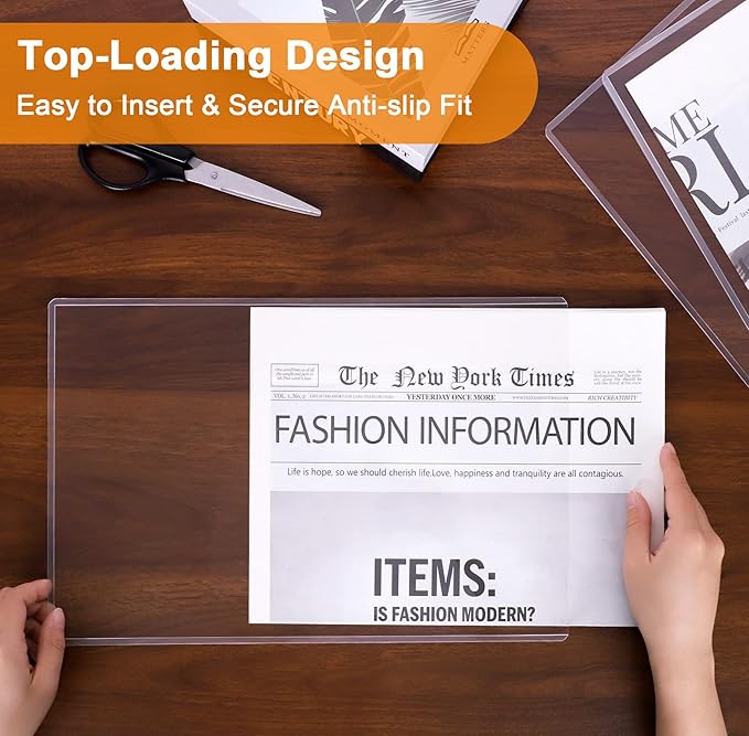 Ndsox 25 Pack 8.5" x 14" Rigid Print Protectors Clear Hard Plastic Sheet Protectors Top-Loading Rigid Menu Covers for Legal Size Paper, Documents, Photo, Posters, Prints, Artworks, Birth Certificates