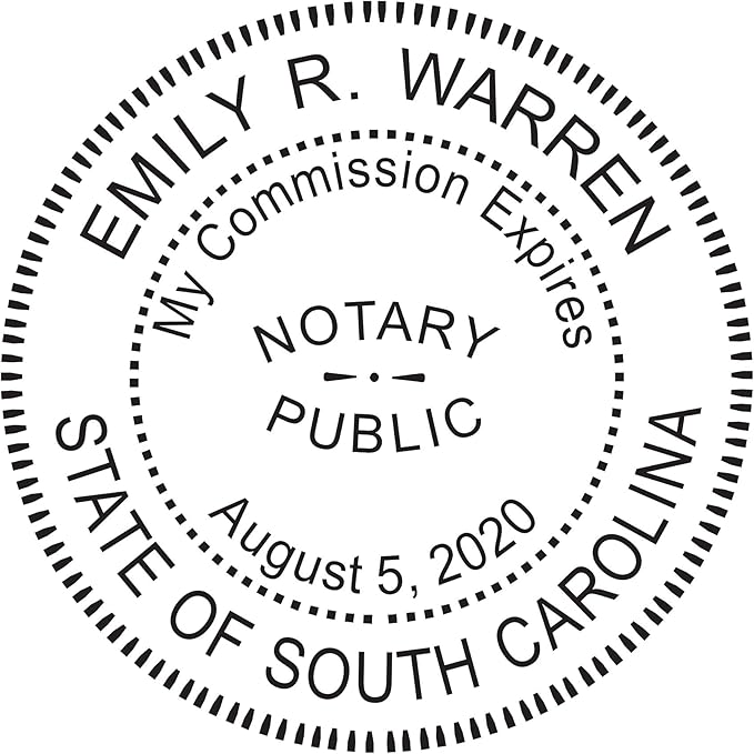 MaxMark Round Notary Pre-Inked Stamp for State of South Carolina