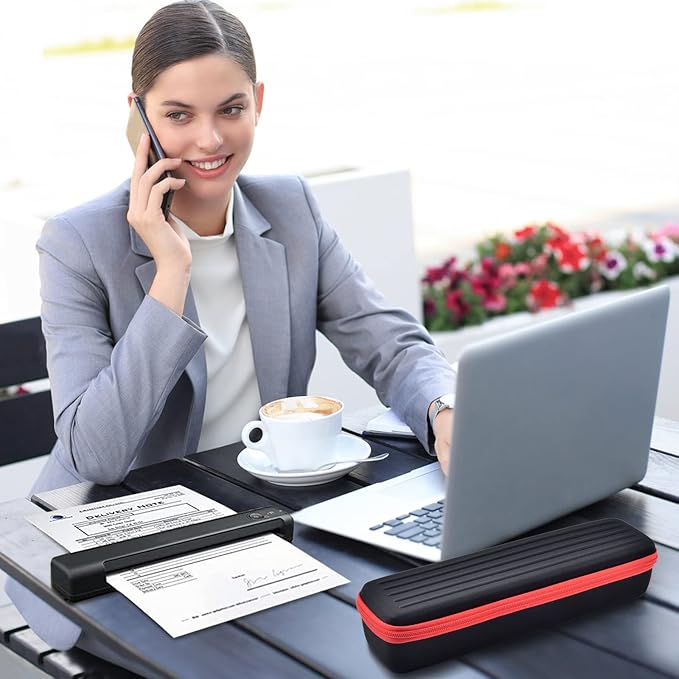 ALKOO Case Compatible with Epson Workforce ES-50/ ES-60W/ ES-55R/ ES-65WR/ DS-30/ DS-70/ DS-80W Portable Sheet-Fed Document Scanner, Storage for Epson Scanner for PC and Mac- Black (Box Only)