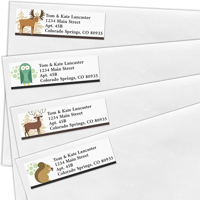 Into The Wild Small Return Address Labels (4 Designs) - Set of 240 2" x 5/8" Self-Adhesive, Flat-Sheet Labels
