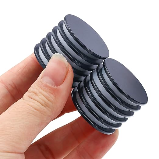 LOVIMAG Waterproof Strong Rare Earth Magnets,Powerful Neodymium Disc Magnets with Epoxy Coating and Double-Sided Adhesive Ideal for Fridge, Scientific, Craft,Office etc,1.26 inchx0.08 inch-Pack of 12