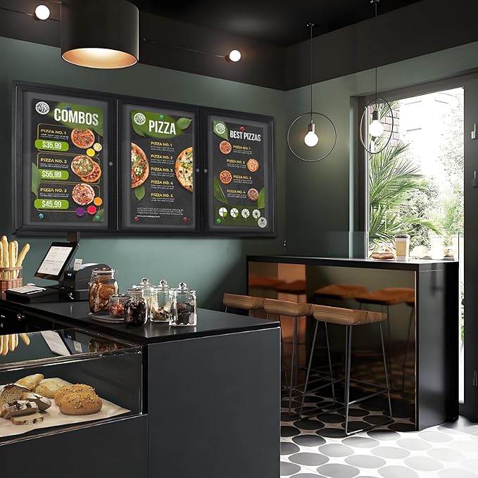 Lockable Outdoor Enclosed Bulletin Board, Weatherproof Cork Noticeboard with Locking Door, Wall-Mounted Aluminum Framed Display Case for Messages,70x36 in