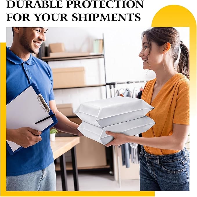 Metronic Poly Mailers 17.7x22 500Pack, Large Shipping Bags for Clothes Bulk,Strong Self Adhesive Shipping Envelopes for Small Business,Waterproof Mailing Envelopes Bulk for Packaging White