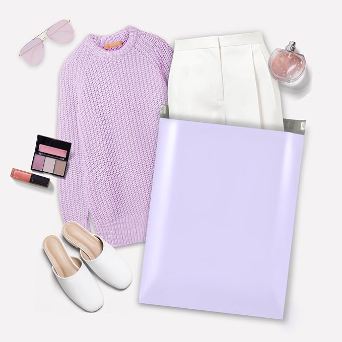 Metronic Large Poly Mailers 19x24 100 Pcs, Strong Adhensive Shipping Bags for Clothing, Waterproof Mailers Bags for Small Business, Shipping Envelopes, Tear-resistant Packing Bags in Lilac Purple