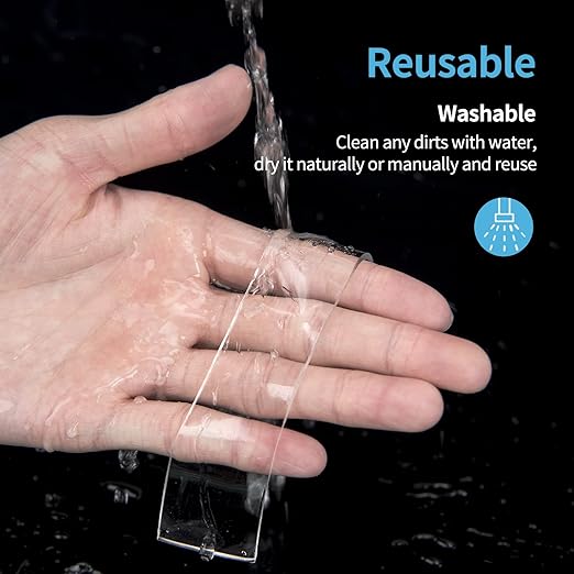 Art3d Nano Double Sided Tape (2 Rolls of 3 Meters), Multipurpose Clear Foam Tape for Carpets/Paste Items/Photo Frames/DIY Wall Mounting, 300x1.1x0.3cm