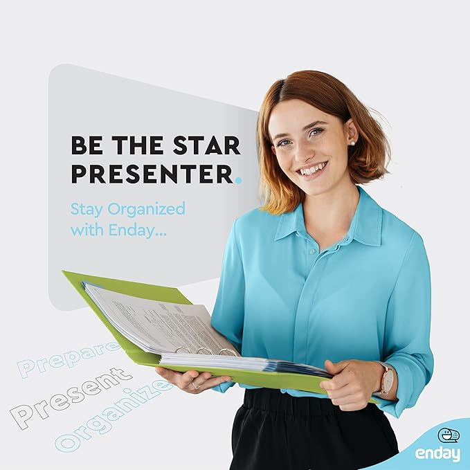 3 Ring Binder Green, 1 Inch, 1” Clear View Cover with 2 Inside Pockets Round Ring Binder, Colored School Supplies Binders, Also Available in Pink, Blue, Purple, Grey, and Red (24 PC) – by Enday