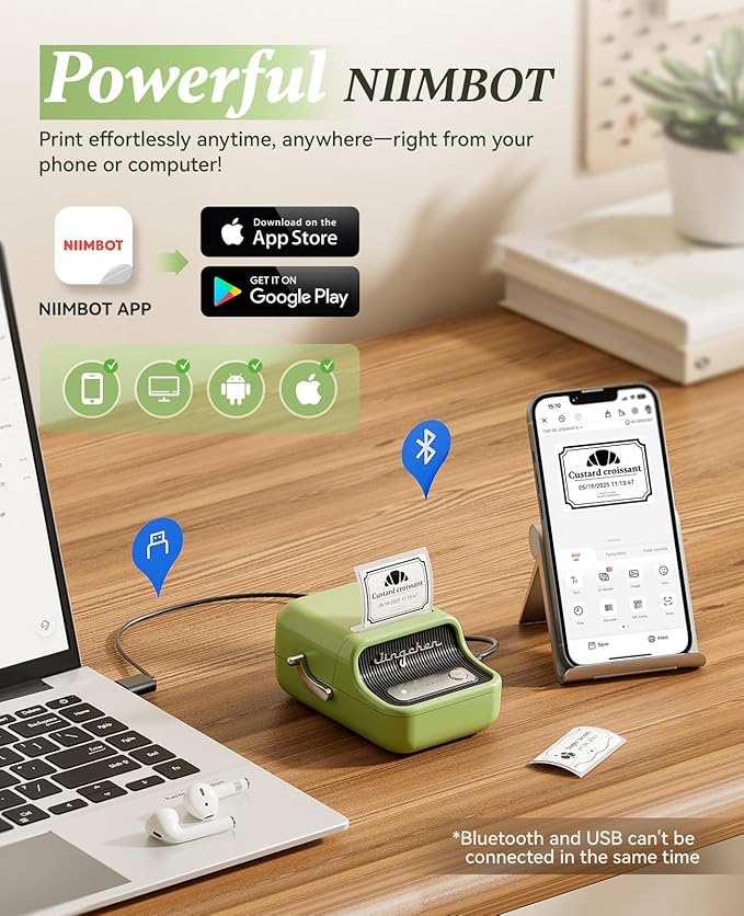 NIIMBOT B21 Label Maker Thermal Label Printer, Good Idea for Home Organization Office Business, 50x30mm Label-230Pcs