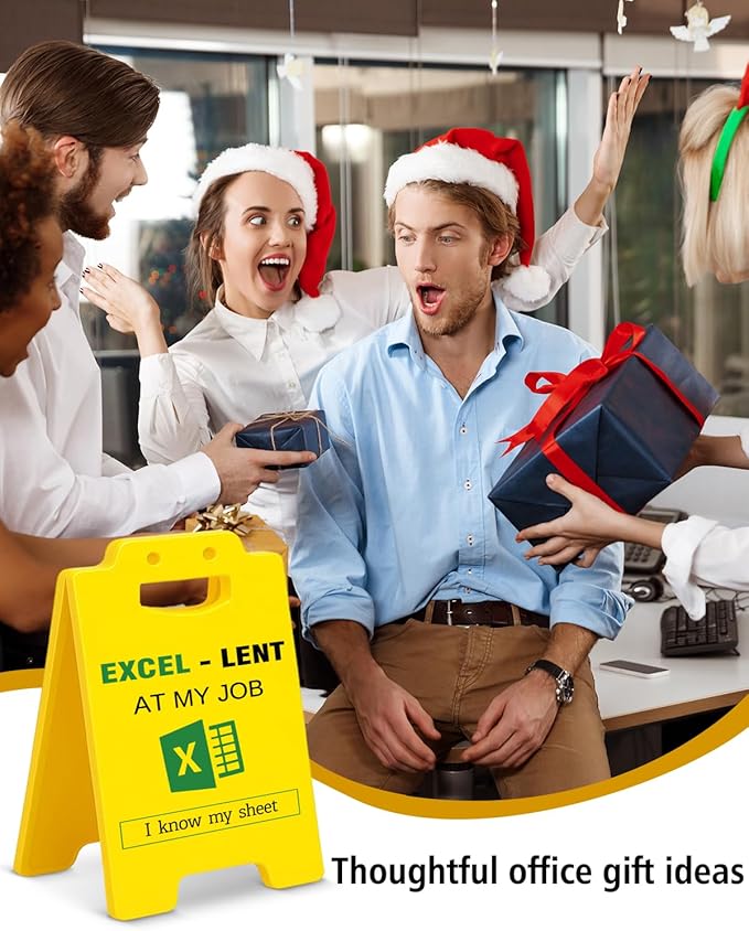 Funny Excel Desk Little Signs - Accountant Gifts for Coworkers CPA, Fun Office Gifts for Accounting, Colleague, Boss, I Know My Sheet Office Desk Decor