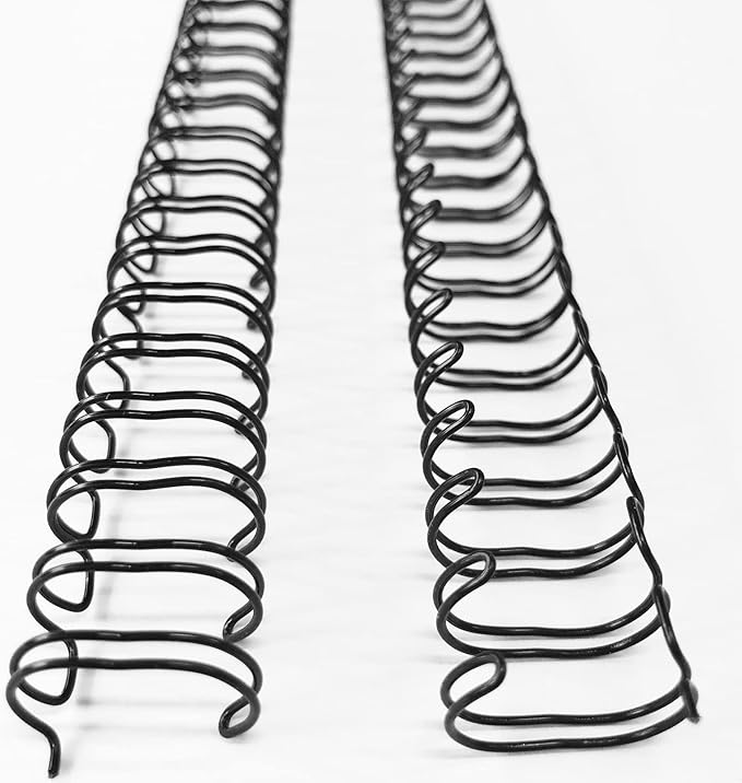 Binditek 100 Pack Double Loop Wire Binding Spines, 7/16Inch Binding Wire for Letter Size, 3:1 Pitch, 80 Sheet Capacity, 32-Loop, Black, for Students and Coworkers