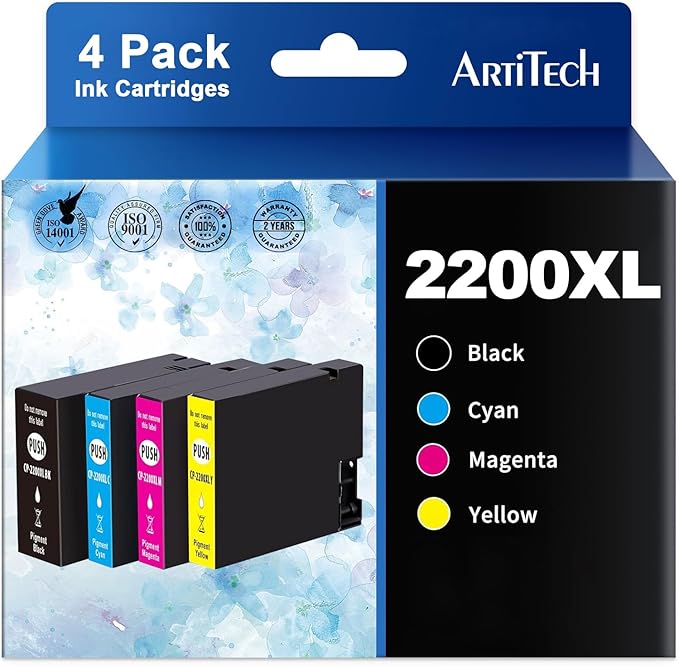 2200XL PGI-2200XL Compatible Ink Cartridges Replacement for Canon PGI-2200XL Work for Maxify MB5420 MB5120 MB5320 MB5020 iB4120 iB4020 Printers (Black, Magenta, Yellow and Cyan, 4-Pack)