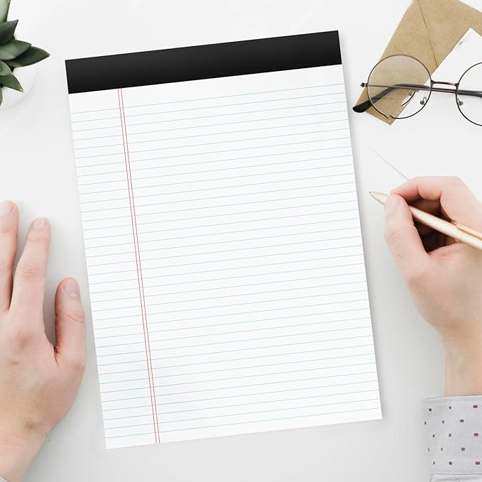 720 Sheets Legal Pads 8.5 x 11 College Ruled White Paper Note Pads 24 Pack Clear Print Writing Pads 8x11 Legal Pads Narrow Ruled Pads of Paper