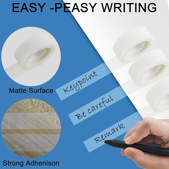 Beieverluck 96 Rolls Invisible Tape Refill 3/4 Inch X 1000 Inches Matte Tape for Dispenser Refill 1 Inch Core Magic Tape for Office Home School Supplies Correction Labeling Gift Wrapping Tape Roll