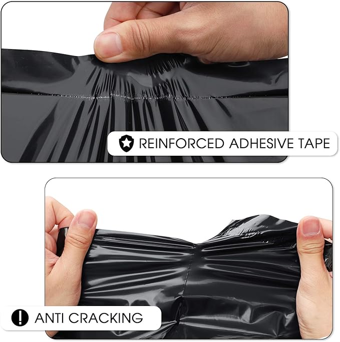 Metronic Large Poly Mailers 19x24 50PCS, Shipping Bags Envelopes Mailers with Self Adhesive Waterproof and Tear-Proof Postal Bags, Black