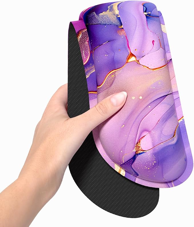 Dapesuom Enlarge Keyboard Wrist Rest, Memory Foam Wrist Cushion for Desk Mats Support, Cute Typing Pain Relief Keyboard Mouse Pad Rests Set with Non-Slip Base for Gaming Laptop Computer, Purple Marble