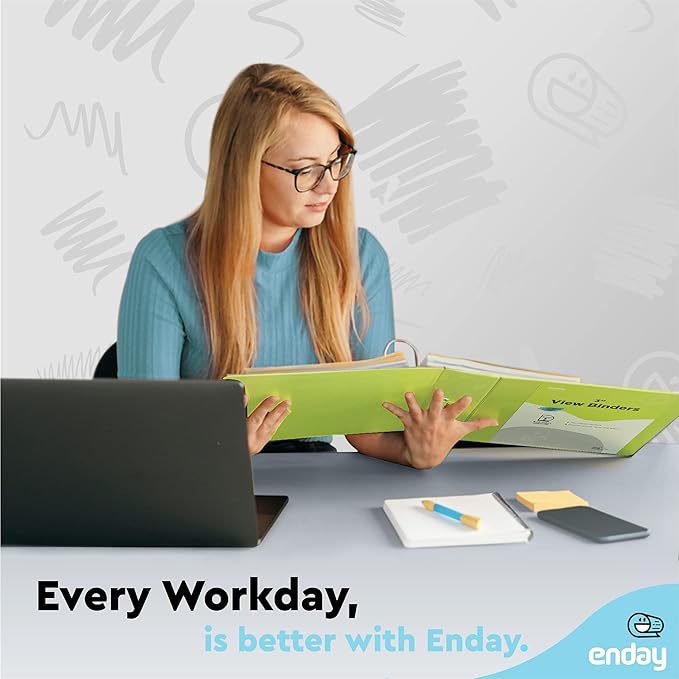 3 Slant D-Ring Binder 3 Inch Green, 3 in Clear View Cover with 2 Inside Pockets Binder, Heavy Duty Colored School Supplies Binders,Also Available in Red, Grey, Purple, Blue, Pink (24 PC) – by Enday