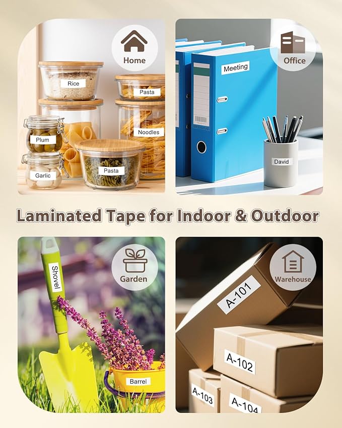 Replace for Brother Label Maker Tape TZe-231 TZe231 12mm 0.47 Laminated White Tz Tape Compatible with P Touch TZe 1/2" Black on White for PT-D220 D210 H110 D200 D400 1280 1880 D610BT Refills, 6-Pack